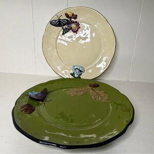 Anthropologie Faye Icon Stoneware Dessert Plate Set of 2